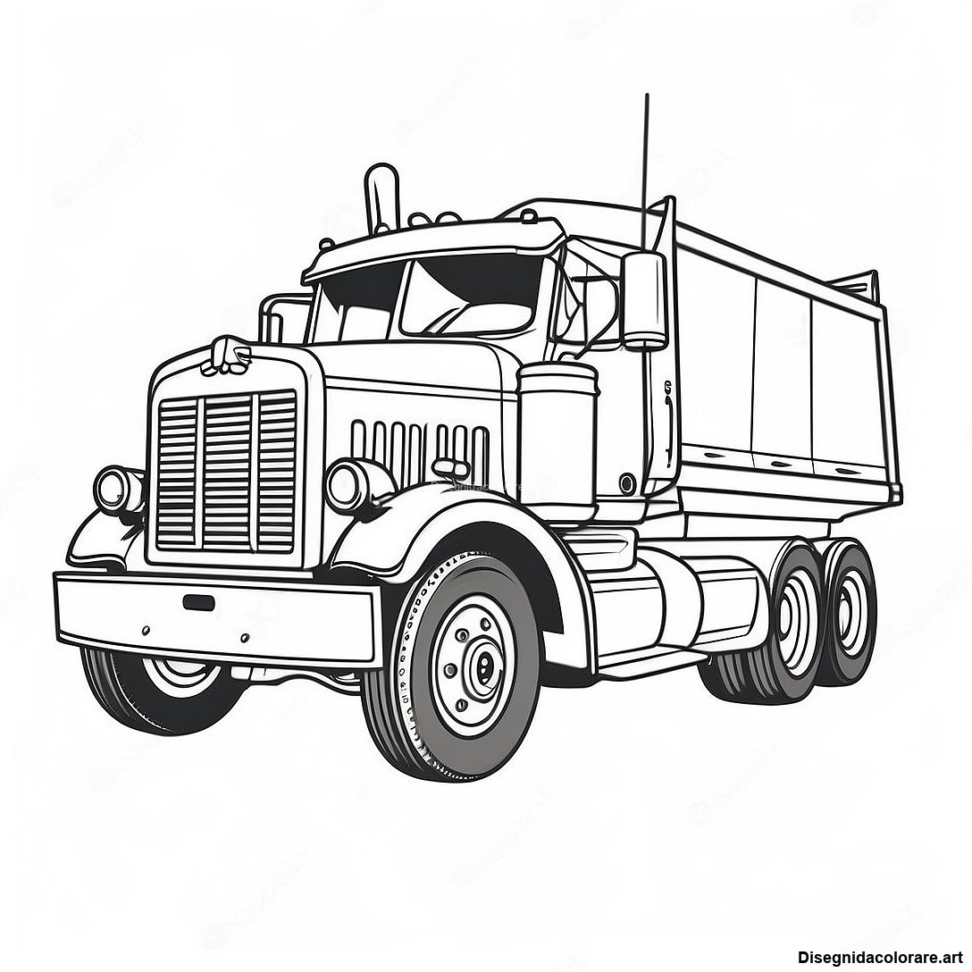 Disegno Da Colorare Camion Semirimorchio Vintage Con Design Classico 81160 22945