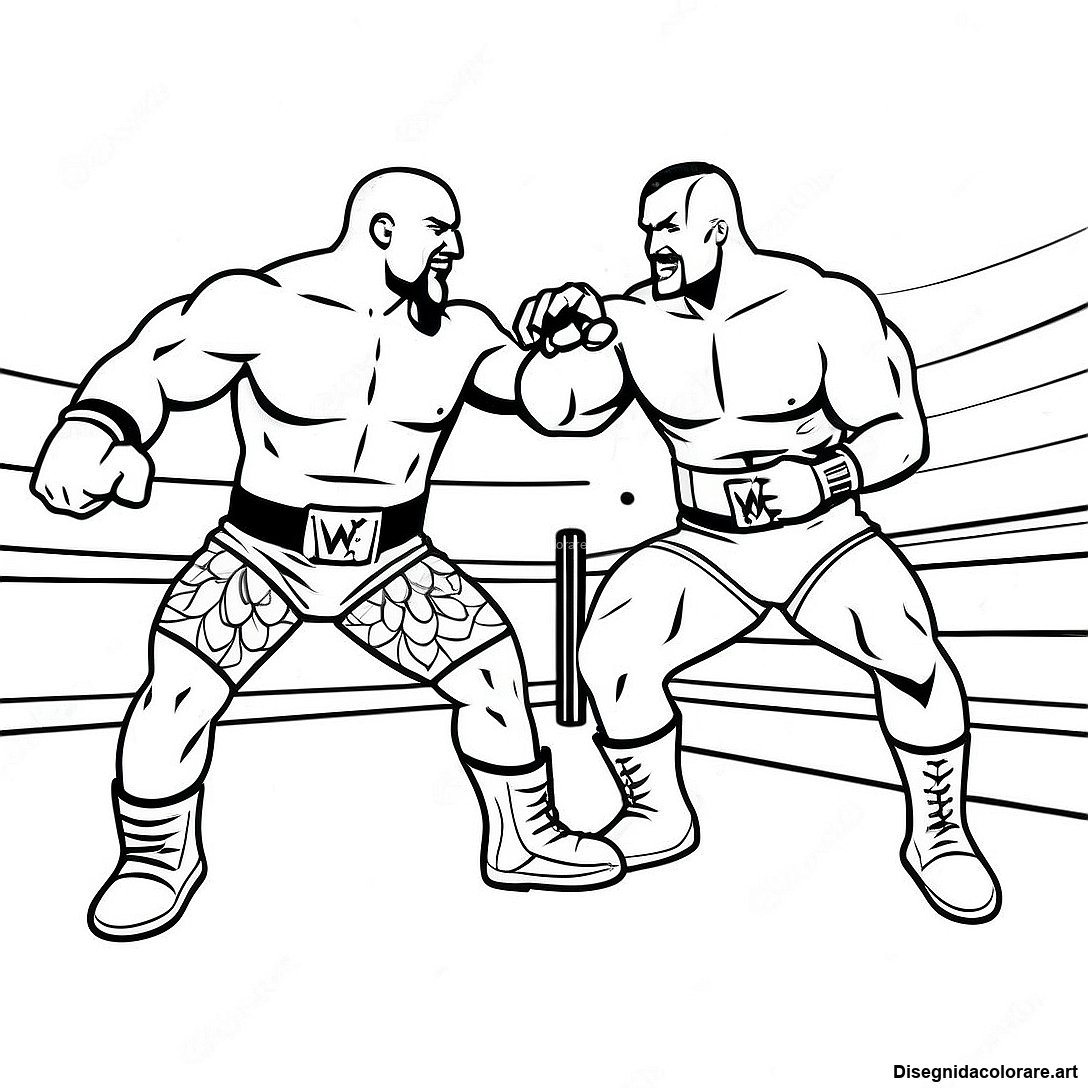 Disegno Da Colorare Dinamico Incontro Di Tag Team Wwe 117704 52945
