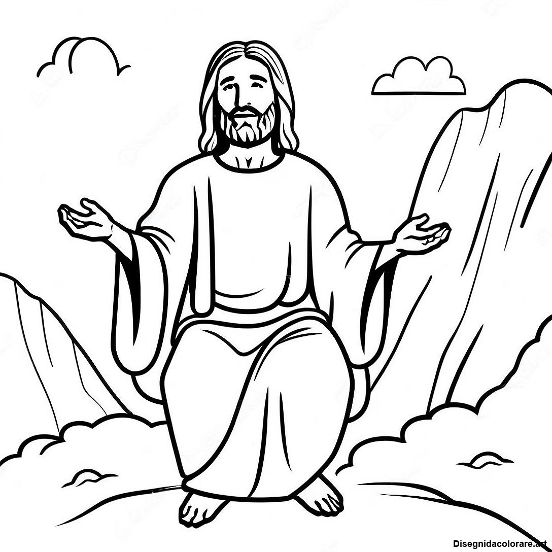 Gesu Insegna Sulla Montagna Da Colorare 132462 64971