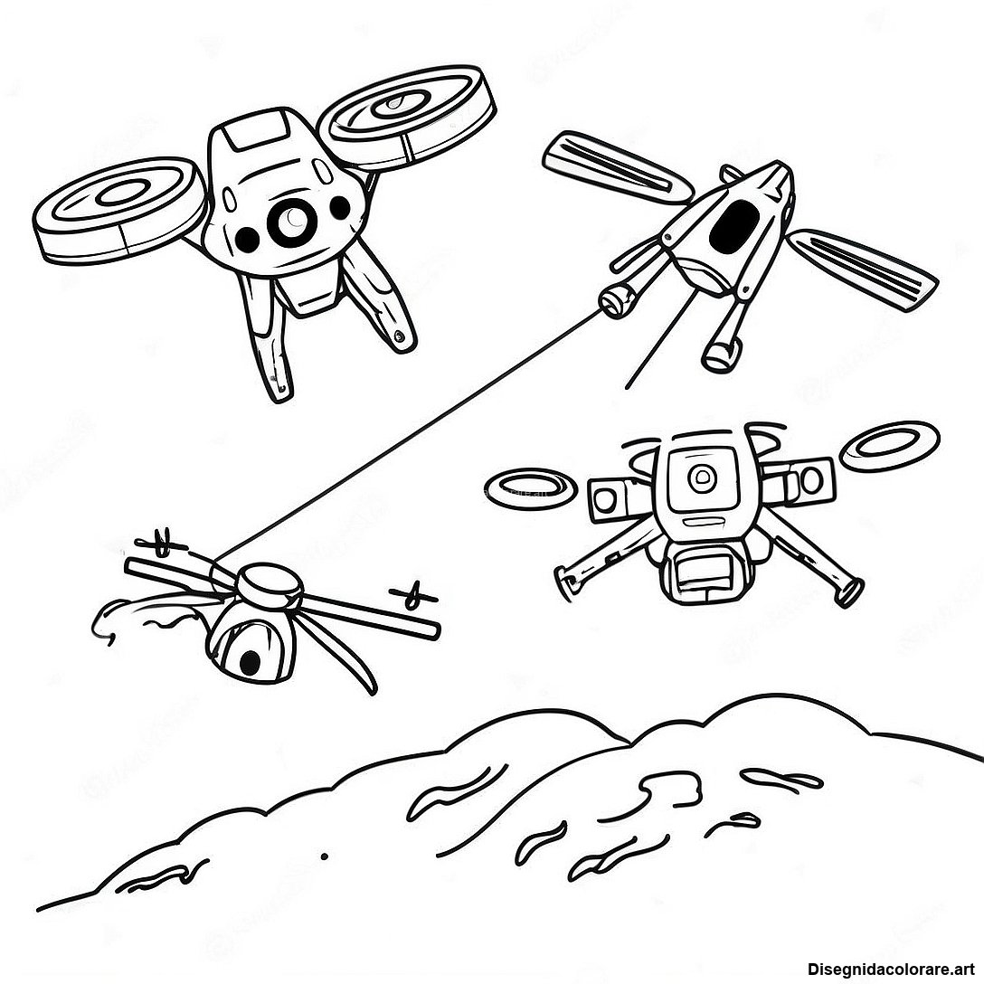 Pagina Da Colorare Battaglia Di Droni Assassini Feroce 105693 43242