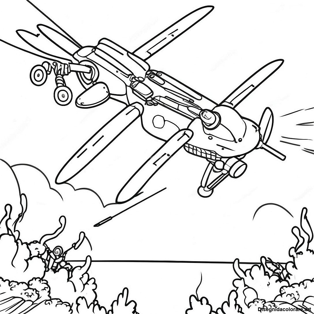 Pagina Da Colorare Battaglia Di Droni Assassini Feroce 105693 43243