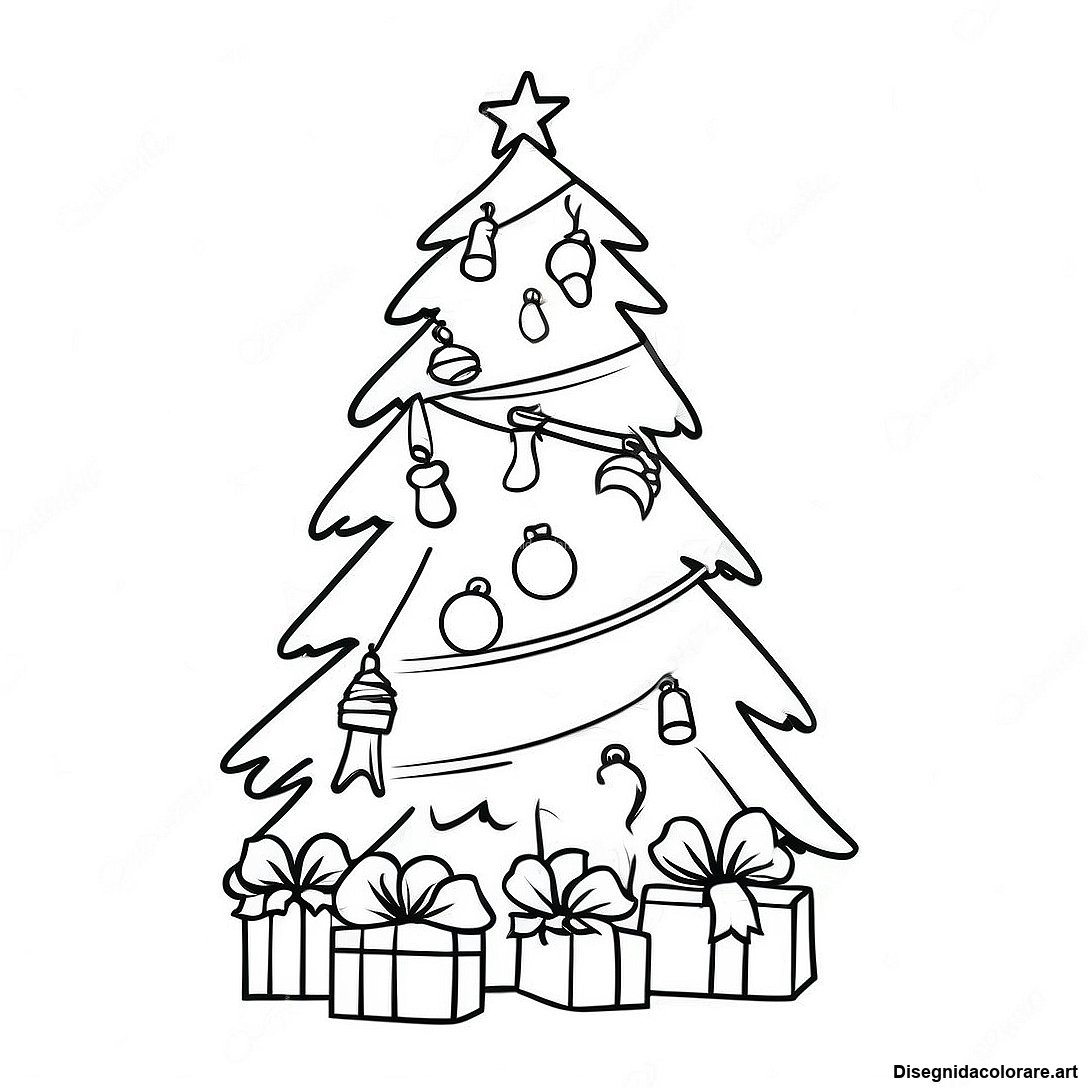 Pagina Da Colorare Con Albero Di Natale Vintage 91684 31481