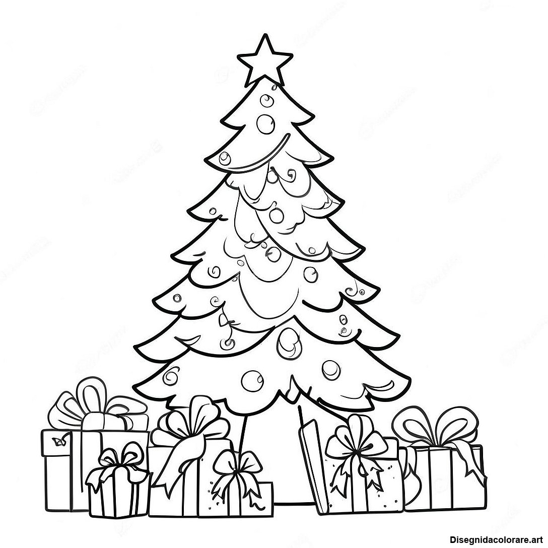 Pagina Da Colorare Con Albero Di Natale Vintage 91684 31482