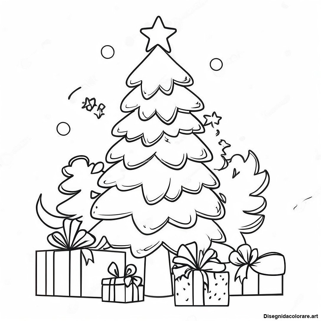 Pagina Da Colorare Con Albero Di Natale Vintage 91684 31483