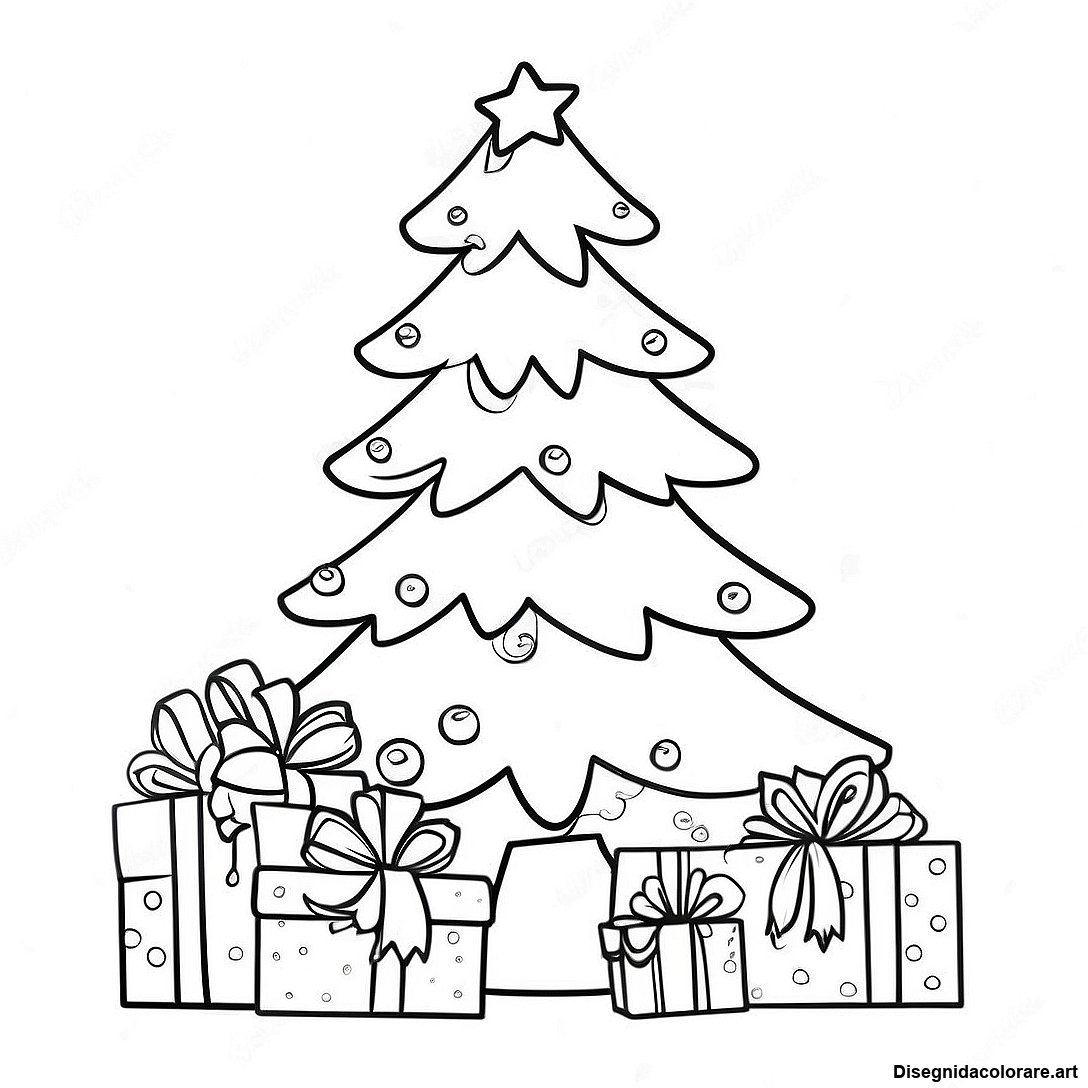 Pagina Da Colorare Con Albero Di Natale Vintage 91684 31484