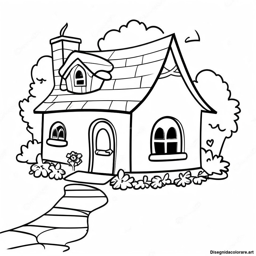 Pagina Da Colorare Con Cottage Incantevole 87596 28071