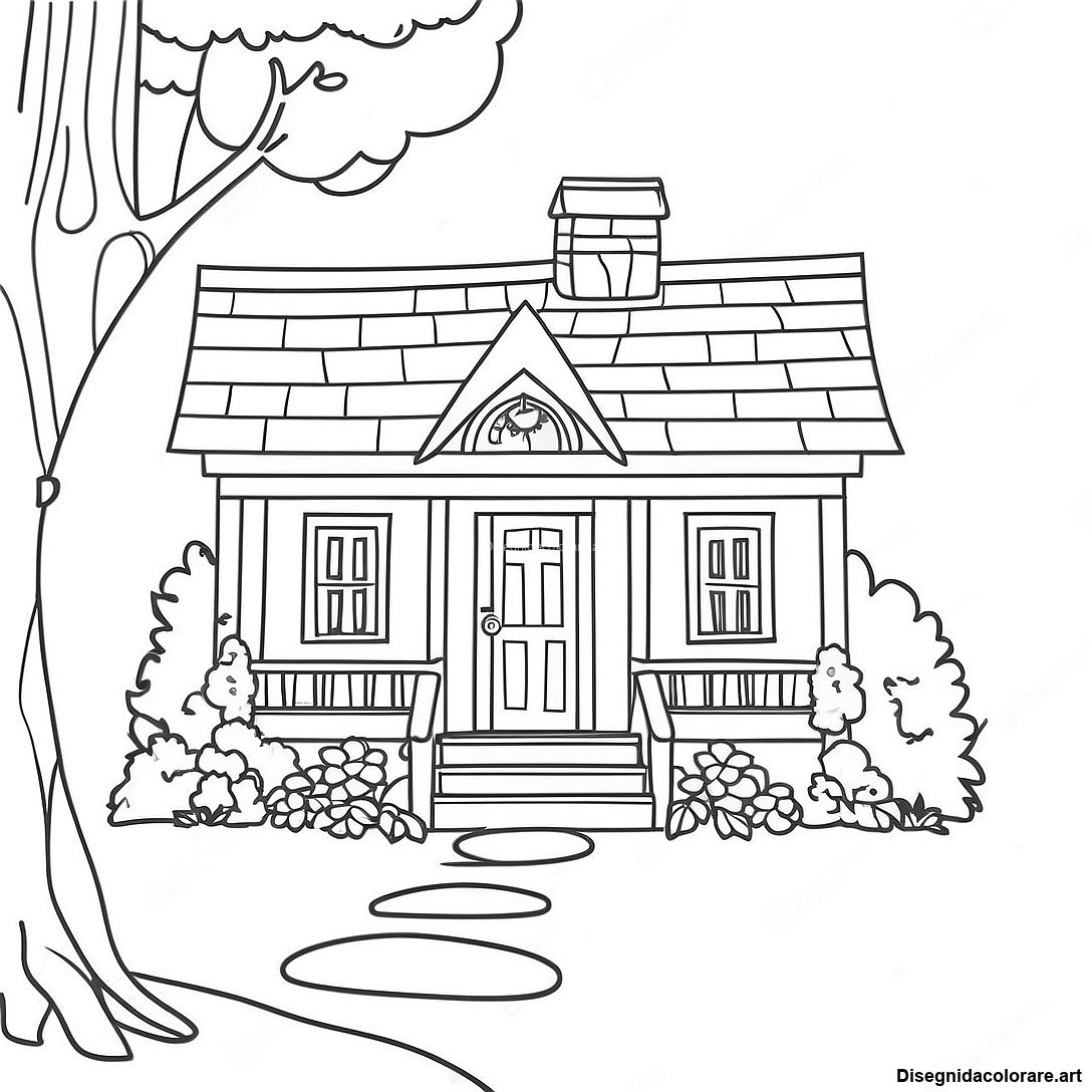 Pagina Da Colorare Con Cottage Incantevole 87596 28072