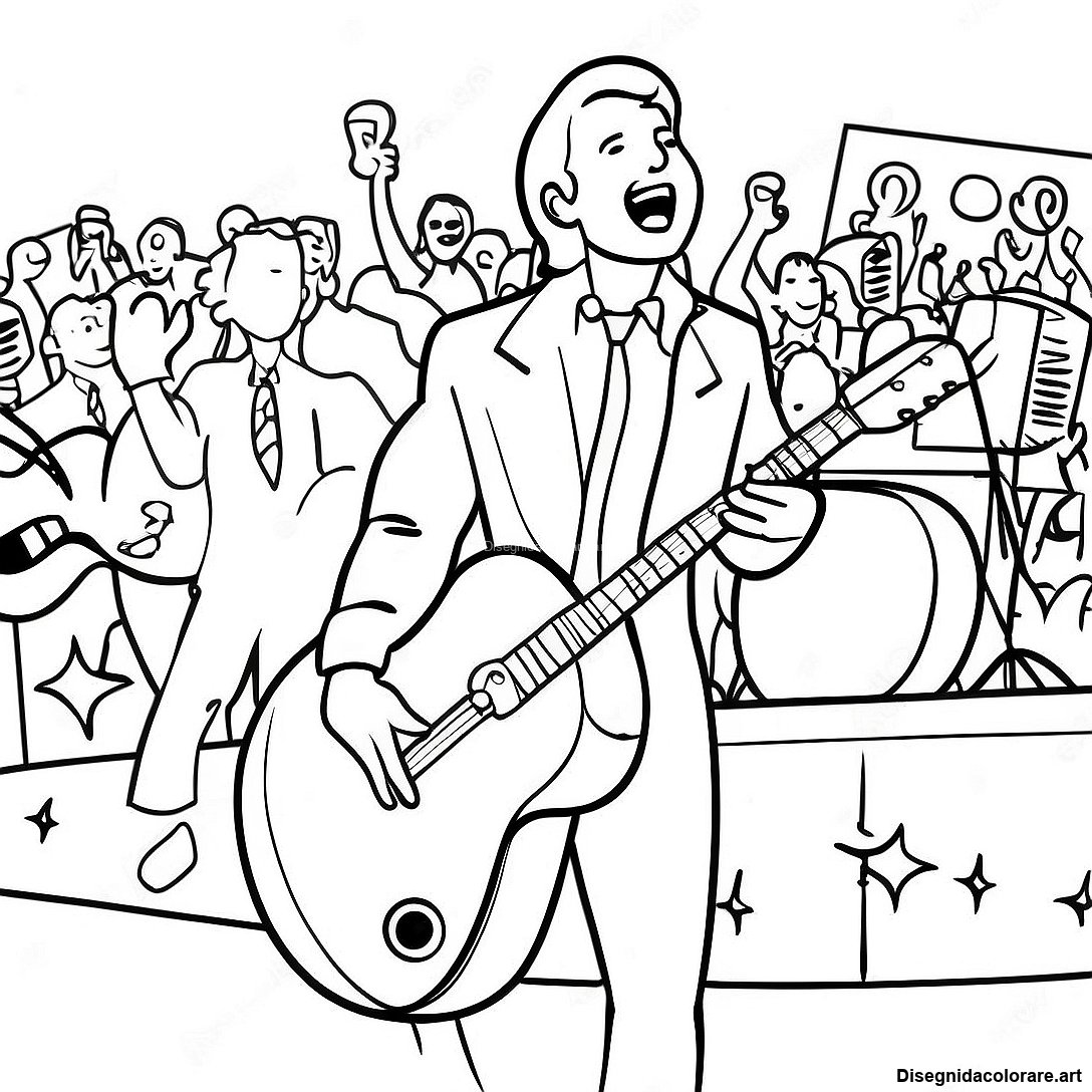 Pagina Da Colorare Concerto Rock And Roll Vintage 111579 47911