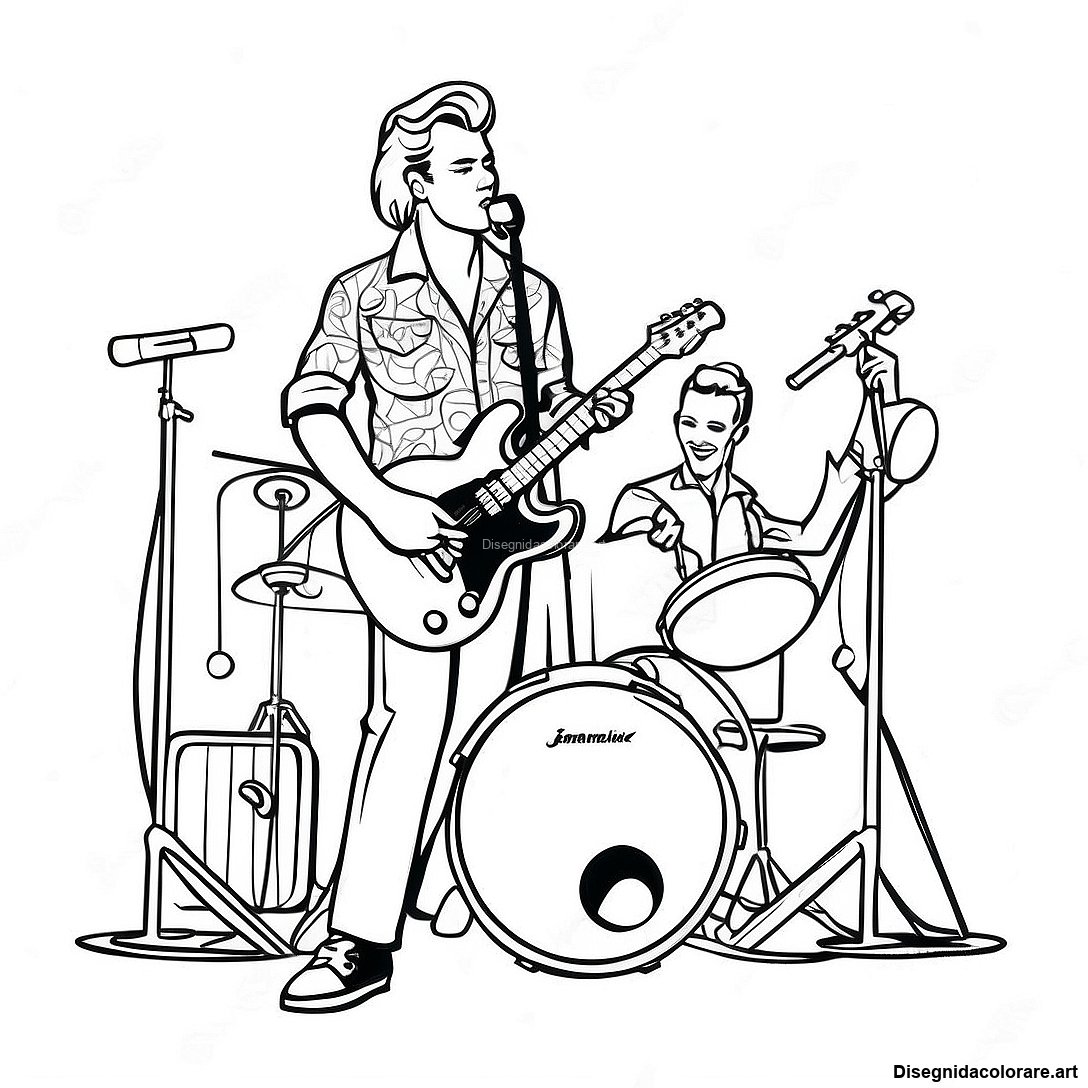 Pagina Da Colorare Concerto Rock And Roll Vintage 111579 47912