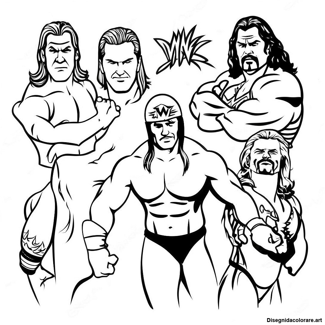 Pagina Da Colorare Dei Wrestler Wwe Vintage 89576 29781