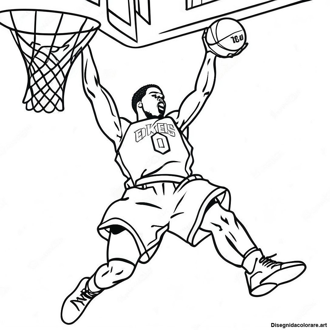 Pagina Da Colorare Del Giocatore Di Basket Dei 76ers Che Schiaccia 111807 48083