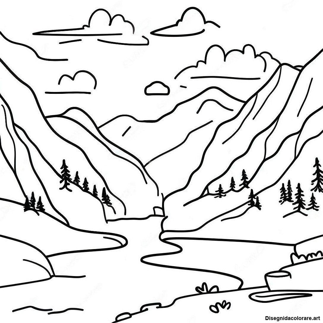 Pagina Da Colorare Del Parco Nazionale Delle Montagne Maestose 105048 42720