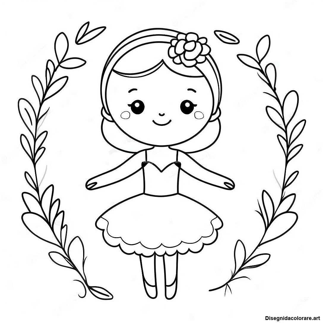 Pagina Da Colorare Di Una Ballerina Carina Con Una Corona Di Fiori 11167 2581