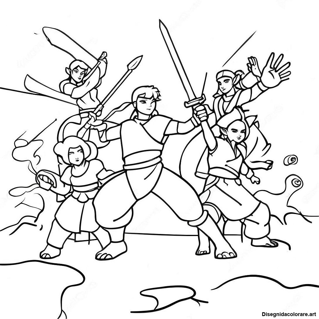 Pagina Da Colorare Di Una Battaglia Epica Di Avatar 116157 51596