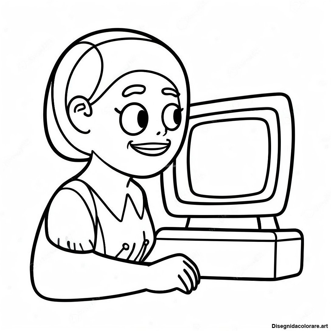 Pagina Da Colorare Donna Della Tv Cartone Animato Con Colori Vivaci 132542 65042