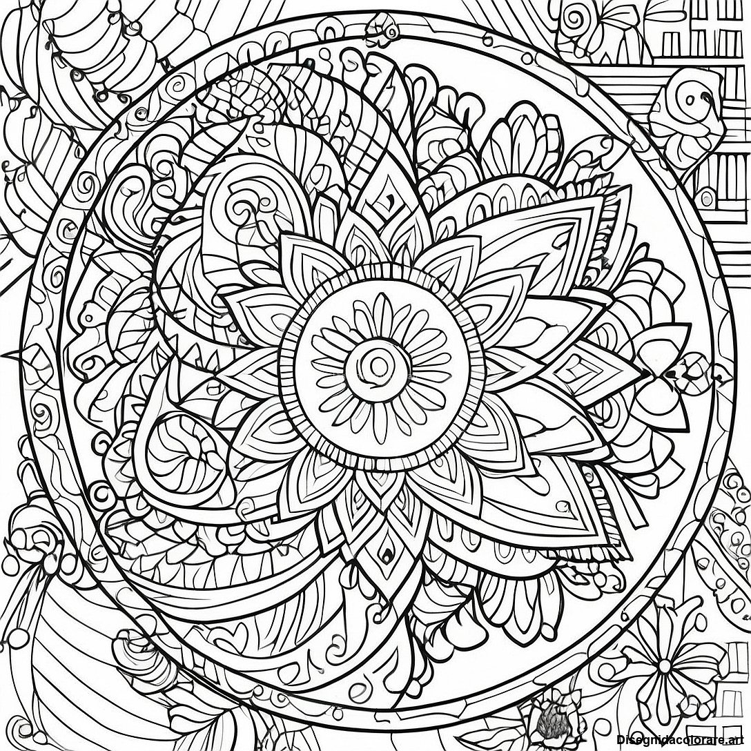 Paper Da Colorare Di Un Mandala Mosaico Dettagliato 42367 9272