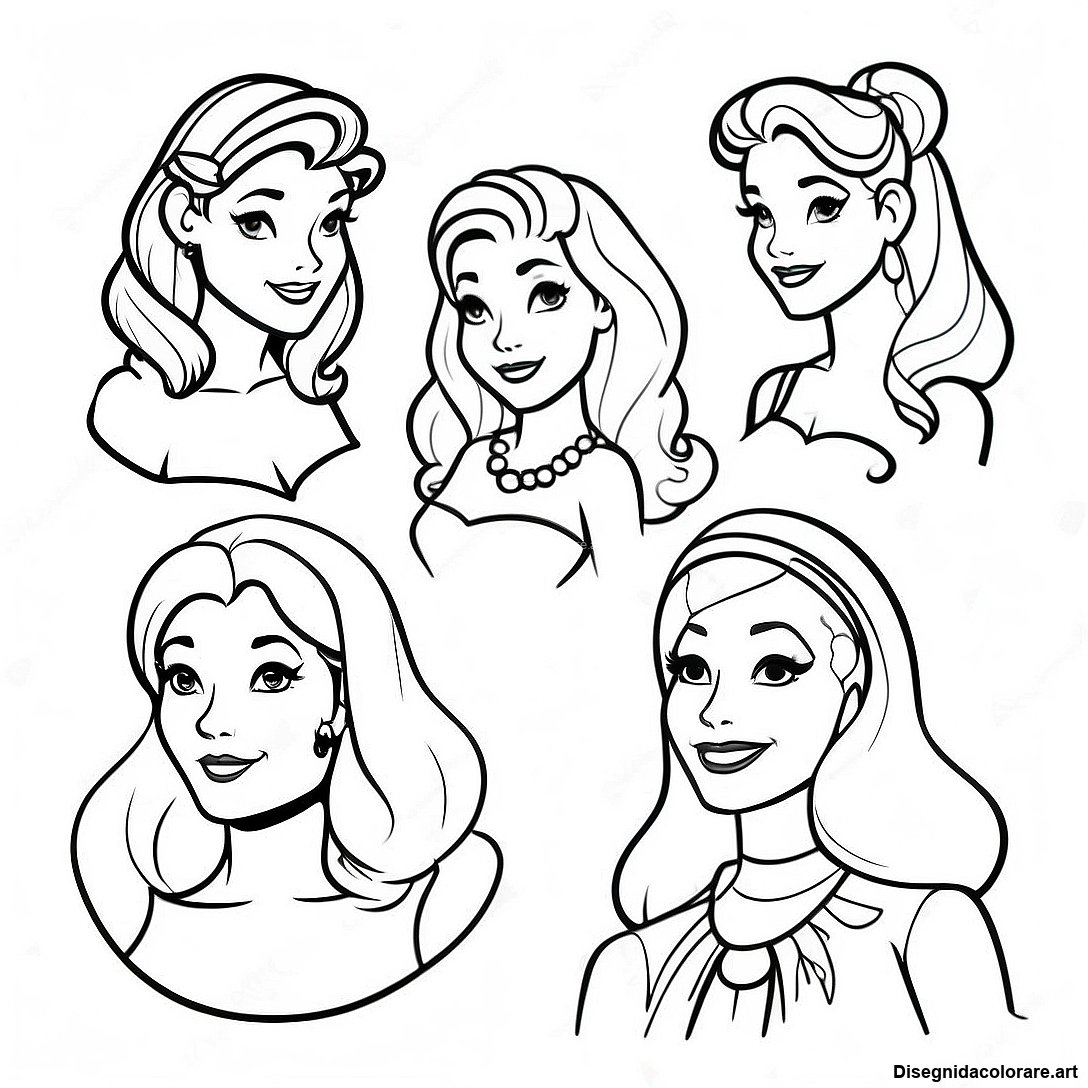 Principesse Disney Vintage Hipster Da Colorare 132282 64830