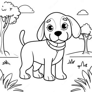 Beagle Giocoso Nel Parco Pagina Da Colorare 100012-38693