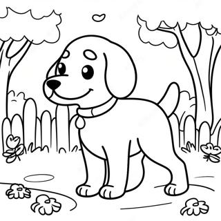 Beagle Giocoso Nel Parco Pagina Da Colorare 100012-38695