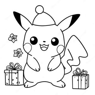 Pagina Da Colorare Di Pikachu Di Natale 100139-38786