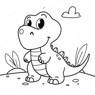 Dinosauro Felice Innamorato Pagina Da Colorare 100321 38940