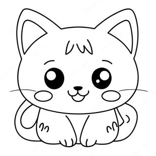 Pagina Da Colorare Di Un Gatto Kawaii Adorabile 100573-39129