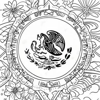 Pagina Da Colorare Della Bandiera Messicana Vibrante 101033-39489