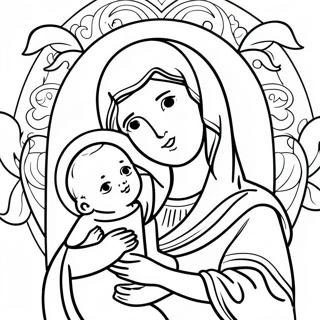 Pagina Da Colorare Della Vergine Maria E Del Bambino Gesu 101113-39554