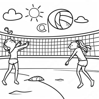 Pagina Da Colorare Partita Di Beach Volley 101192 39622