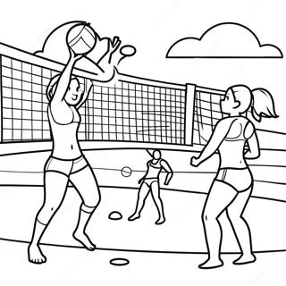 Pagina Da Colorare Partita Di Beach Volley 101192 39623