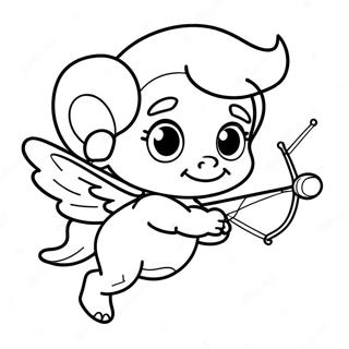 Pagina Da Colorare Con Un Affascinante Cupido Con Arco 10156-391