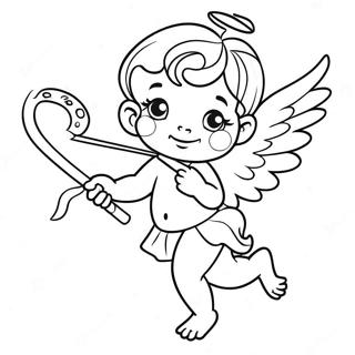 Pagina Da Colorare Con Un Affascinante Cupido Con Arco 10156-392