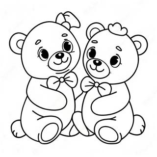 Pagina Da Colorare Con Orsetti Di Peluche Dolci 10157-95