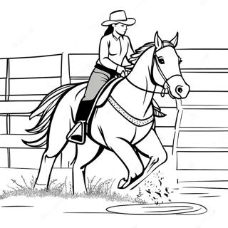 Pagina Da Colorare Di Cavallo E Cavaliere Nel Barrel Racing 101933-40295