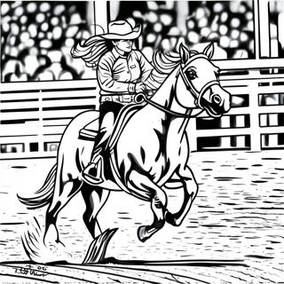 Pagina Da Colorare Di Azione Veloce Nel Barrel Racing 101934-40300