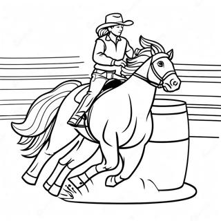 Pagina Da Colorare Di Scena Colorata Nel Barrel Racing 101936-40308