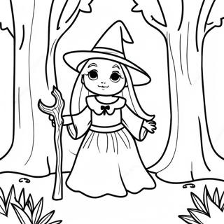 Pagina Da Colorare Di Strega Gotica Nel Bosco 101963-40332