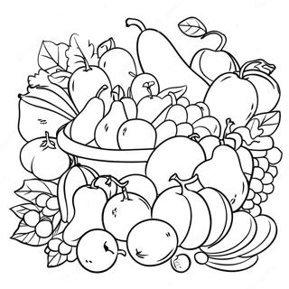 Pagina Da Colorare Di Frutta E Verdura Fresca Al Mercato Degli Agricoltori 102091 40425