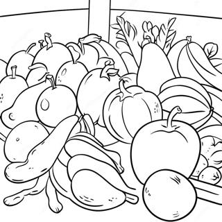 Pagina Da Colorare Di Frutta E Verdura Fresca Al Mercato Degli Agricoltori 102091 40427