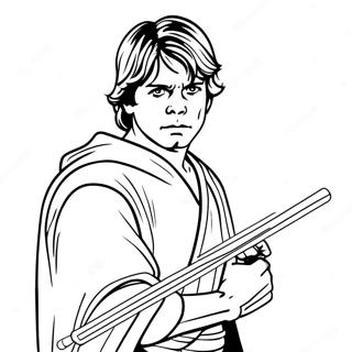Pagina Da Colorare Di Luke Skywalker Con Spada Laser 102193-40504