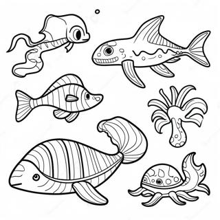 Pagina Da Colorare Fossile Di Creatura Marina Antica 102349-40626