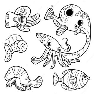 Pagina Da Colorare Fossile Di Creatura Marina Antica 102349-40627