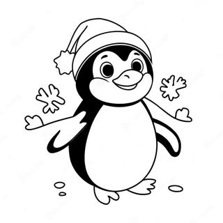 Pagina Da Colorare Pinguino Di Natale Gioioso 102375-40650