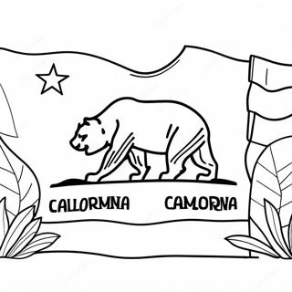 Pagina Da Colorare Della Bandiera Dello Stato Della California 102682-40876