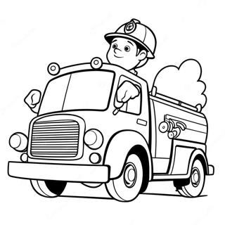Pagina Da Colorare Sam Il Pompiere Con Il Camion Dei Pompieri 103301-41363