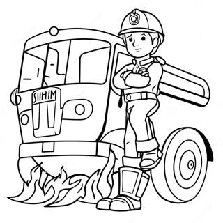 Pagina Da Colorare Sam Il Pompiere Con Il Camion Dei Pompieri 103301-41364