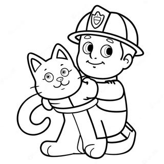 Pagina Da Colorare Sam Il Pompiere Che Soccorre Un Gatto 103302-41368