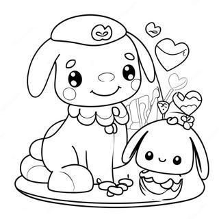 Carino Cinnamoroll Pagine da Colorare