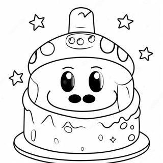 Pagina Da Colorare Della Torta Di Compleanno Colorata Di Mario 103892-41819