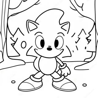 Pagina Da Colorare Di Sonic In Un Paesaggio Invernale 104049-41949